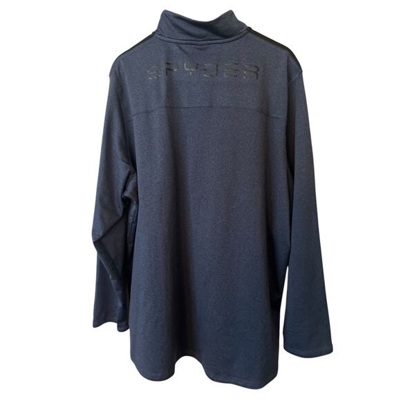 SPYDER ACTIVE MENS 3/4 ZIP LONG SLEEVE PULLOVER JACKET LIGHTWEIGHT NAVY - Picture 2 of 8